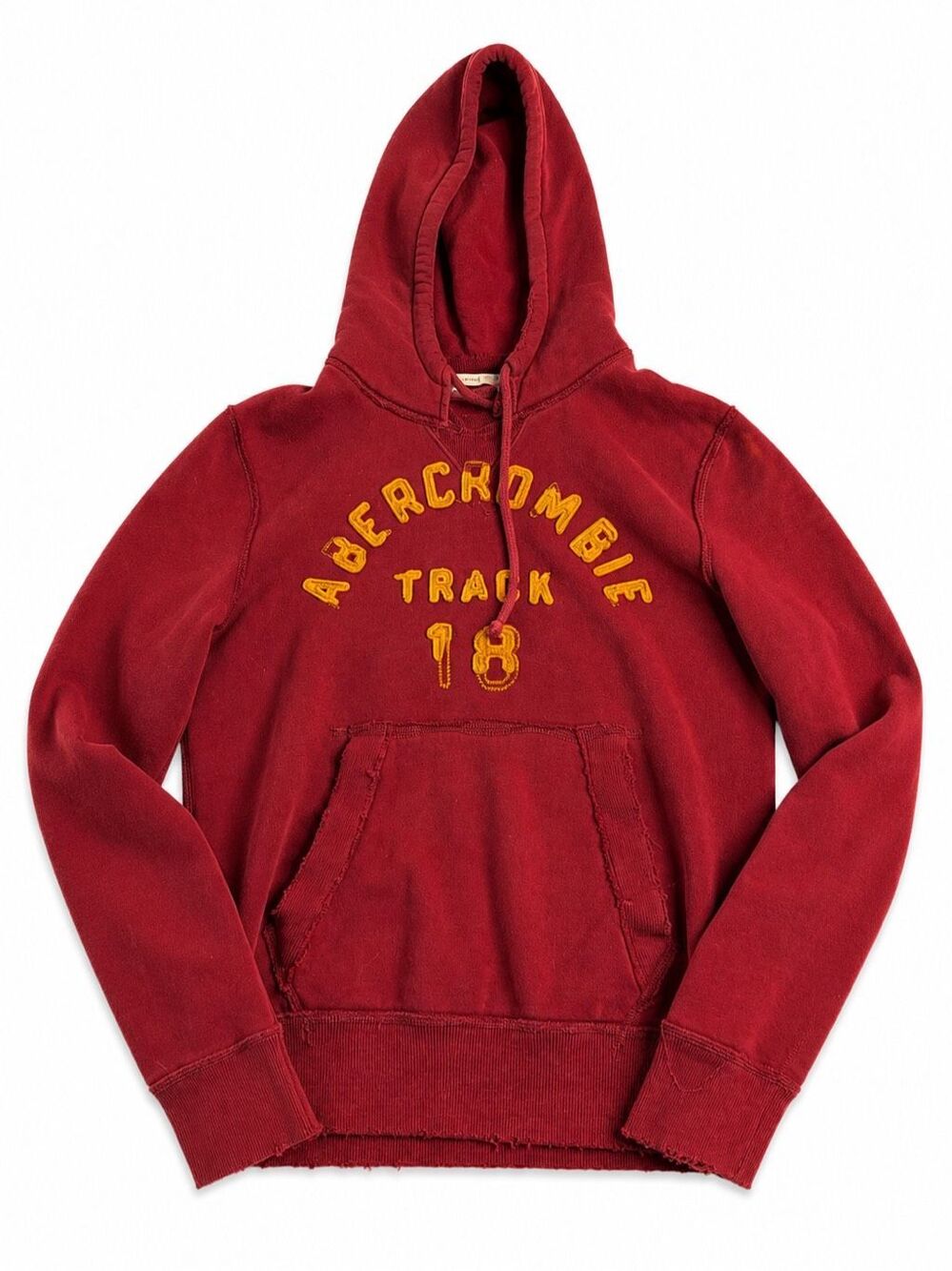 Abercrombie & Fitch Vintage Y2K Distressed Track 18 Red Hoodie Size Medium